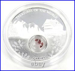 1 Oz Silver Coin 2013 $1 Australia Treasures of the World Europe Garnet Locket