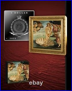 1 Oz Silver Coin 2023 Niue $1 Treasures of the World Art The Birth of Venus