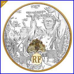 1 oz. 99.99 Pure Silver Gold-Plated Coin First World War Allies France (2018)