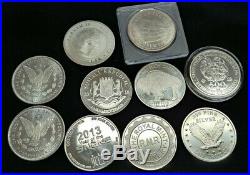 10 oz. 999 Silver Rounds Various World Bullion Mixed Lot Nice Collection