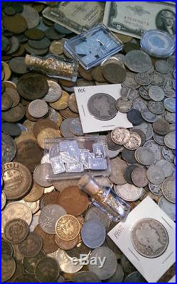 100 Old US Coin Lot From Old Estate Hoard! & World Coins GOLD SILVER Roman