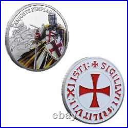 100PCS Exchange Red Knights Crusaders Templar Metal Commemorative Challenge Coin