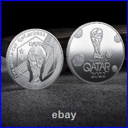100pcs 2022 World Cup Qatar FIFA Plated Challenge Coin Football Souvenir Gift