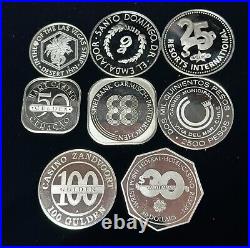 (11)Franklin Mint Sterling Silver Official Gaming Coins of World's Great Casinos