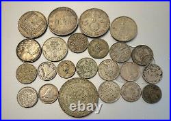 113 grams of old world silver coins, German, canada, mexico, Netherlands + more