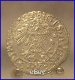 1558 Poland / Lithuania Silver 1/2 Groschen, Old World Silver Coin