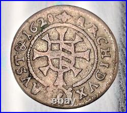 1628 1 Kreuzer Ferdinand III GLATZ Rare World Silver Coin Austria German States