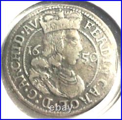 1650 Austria Tirol Ferdinand Karl Groschen Hall Ancient World Silver Coin (585)