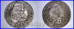 1670-CB German States Silesia Liegnitz Brieg 3 Kreuzer World Silver Coin