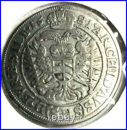 1681 Austria Habsburg 6 Kr Leopold Antique World Silver Breslau Coin 26mm (017)