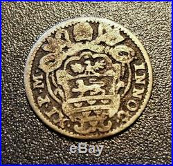 1688 1/2 Grasso Papal / Italian States Old World Silver Coin. Very Rare