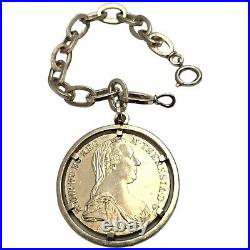 1780-1858 AUSTRIA Taler Maria Theresa, Silver Coin Sterling Silver Bracelet