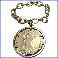 1780-1858 AUSTRIA Taler Maria Theresa, Silver Coin Sterling Silver Bracelet