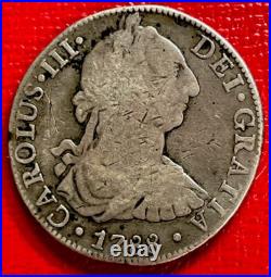 1788-Mo FM Spain Mexico 8 Real Silver World Coin. King Carlos III. ENN Coins 1788-Mo FM Spain Mexico 8 Real Silver World Coin. King Carlos III. ENN Coins
