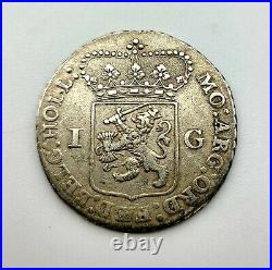 1791 Netherlands 1 Gulden Silver World Coin Rare Historical High Grade