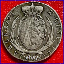 1793 German Saxony 1 Thaler Silver! World Coin. ENN Coins 1793 German Saxony 1 Thaler Silver! World Coin. ENN Coins