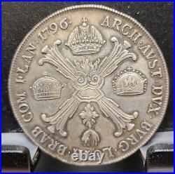 1796 Austrian Netherlands 1 Kronenthaler World Coin. 873 Silver