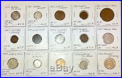 1800s-1900s World Lot of 150 Carded Coins with Silver & BU-AU & Key Dates-Lot 1