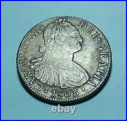 1803 Mexico 8 REALES Mo FT CAROLUS IIII SILVER WORLD COIN Stunning