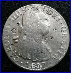 1807 TH Mexico 8 Reale Chopd Bust King Charles IV U. S. First Silver World Coin