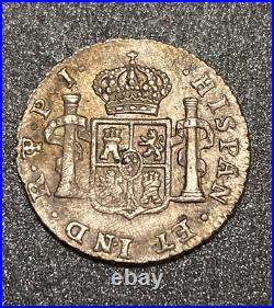1808 PJ Bolivia 1/2 Reale Nice Boldly Struck World Silver Colonial Currency Coin 1808 PJ Bolivia 1/2 Reale Nice Boldly Struck World Silver Colonial Currency Coin