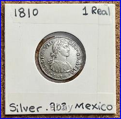 1810 Mexico 1 Real Silver. 903 Coin Fernando VII Colonial Money World Cash OBO