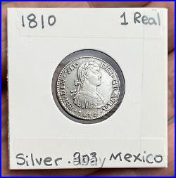 1810 Mexico 1 Real Silver. 903 Coin Fernando VII Colonial Money World Cash OBO