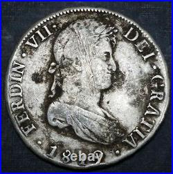 1819 PJ 8 Reale Milled Bust Potosi Mint World Colony Foreign Silver Coin Plata $