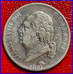 1820-A France 5 Francs Silver! World Coin, Louis XVIII. ENN Coins