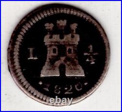 1820 Peru Quarter 1/4 Real Silver Nice World Coin