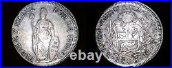 1833LIMAE-MM Peruvian 8 Reales World Silver Coin Peru
