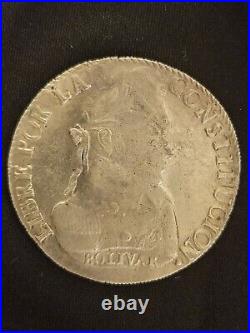 1834 Bolivia 8 Soles World Silver Coin