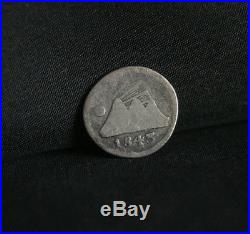 1843 Central America Republic 1/4 Real Silver World Coin KM1 RARE Guatemala