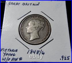 1848/6 Great Britain British One Shilling Rare World England Coin