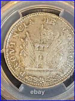 1850 4 R Argentine-Cordoba VF-Details World Silver Vintage Coins