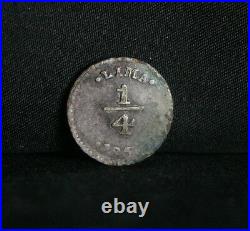 1850 Peru 1/4 Real Lima Silver World Coin KM143.1 Llama Vicuna animal RARE