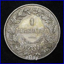 1854 Denmark 1 Rigsdaler World Silver Coin Nice Circulated Coin (cn6087)