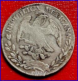 1861-Z's Mexico Republic 8 Reals Silver World Coin. ENN Coins