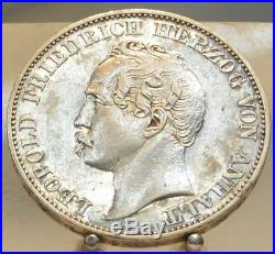 1863 A Germany Anhalt Dessau Silver Thaler, Old World Silver Coin