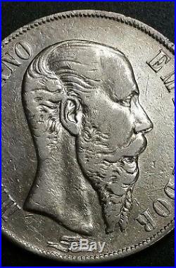 1866 MO Mexico 1 Un Peso Empire Of Maximilian Second Empire World Silver Coin