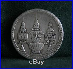 1869 Silver 1 Baht Thailand World Coin Asia Thai King Rama V Chakra Elephant a