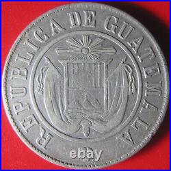 1870-R GUATEMALA 50 CENTAVOS SILVER RARE COLLECTABLE WORLD COIN 31mm