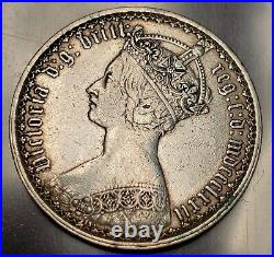1872 Great Britain Shilling Vf+ / Xf Details World Silver Coin