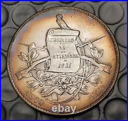 1872 Guatemala Silver Peso Large World Coin Au Details Toned LOW MINTAGE 14K