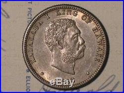 1883 Kingdom Of Hawaii Quarter Dollar King Kalakaua Silver World Coin