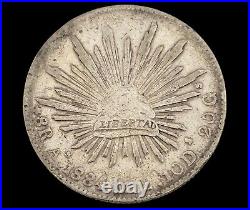1884 As ML Alamos Mexico 8 Reales World Silver Rare Coin
