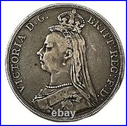 1889 Great Britain 0.925 Silver Crown Queen Victoria World Coin KM 765 Lot B5-41
