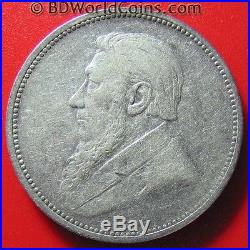 1895 South Africa 2 Shillings Silver Key Date! Rare Zuid African World Coin