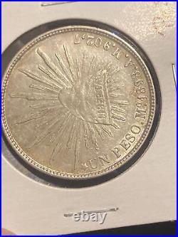 1898 Mo a. M. Mexico one peso world silver coin #1. Mexican un peso