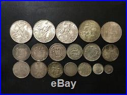 1900s-1970-s World Coins Lot Of 18 Silver Coins